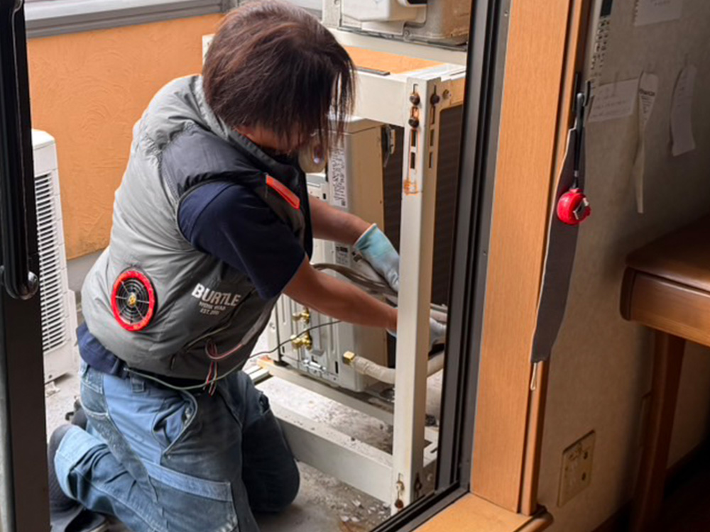 新規室外機配管類接続