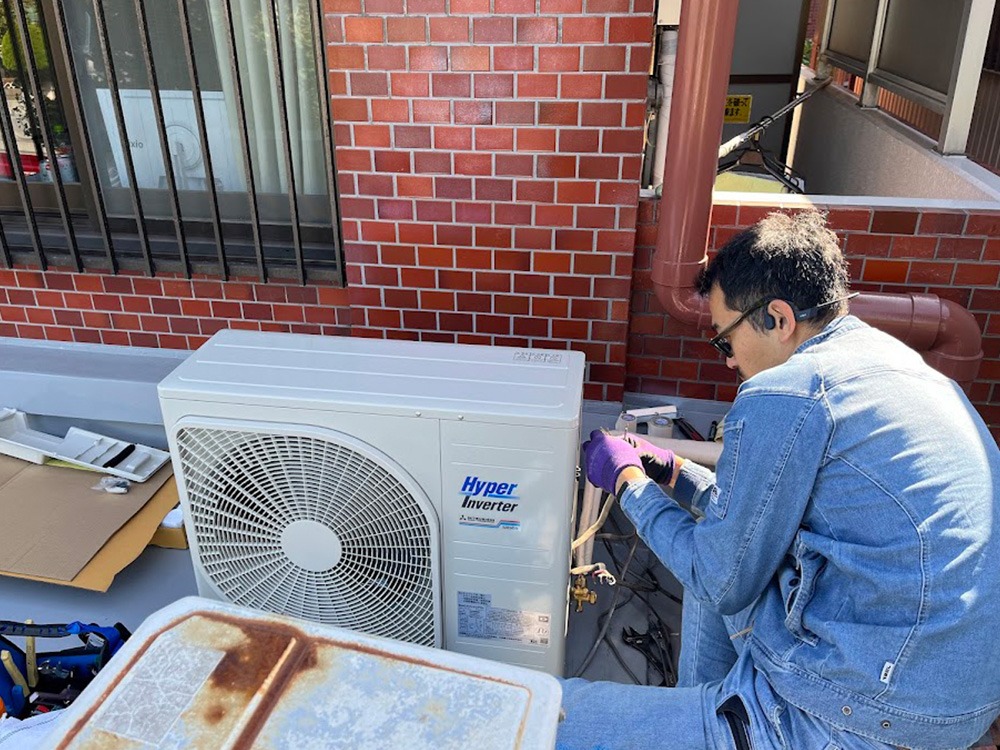室外機側配管接続