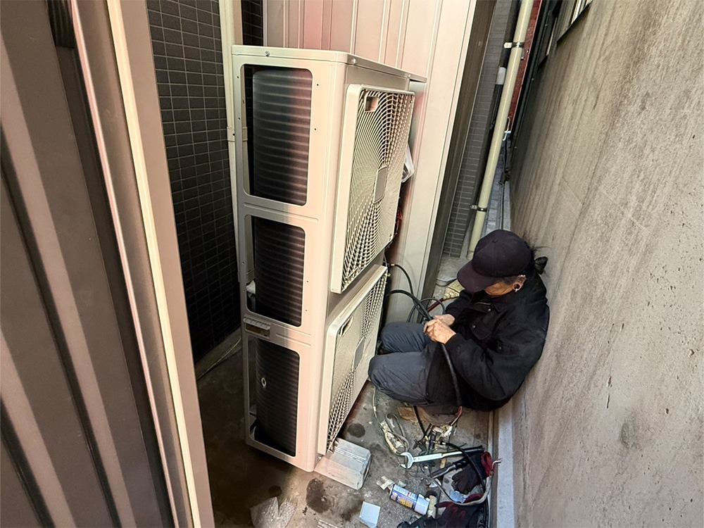 新規室外機電源引込①