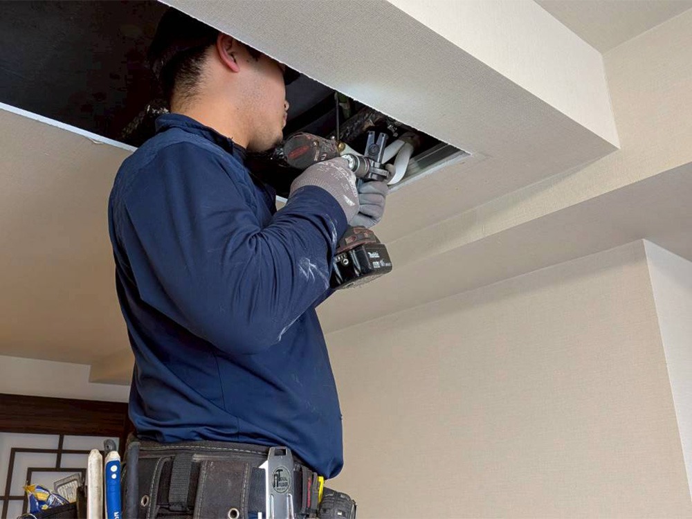 室内機A側既設配管是正