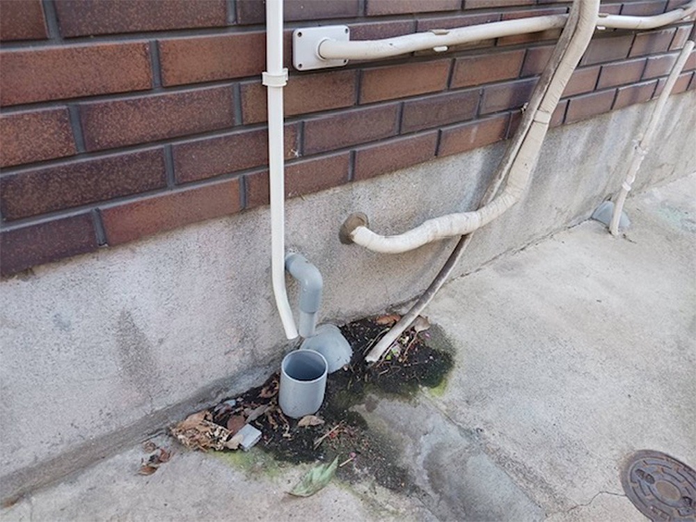 室外機側ドレン管設置③
