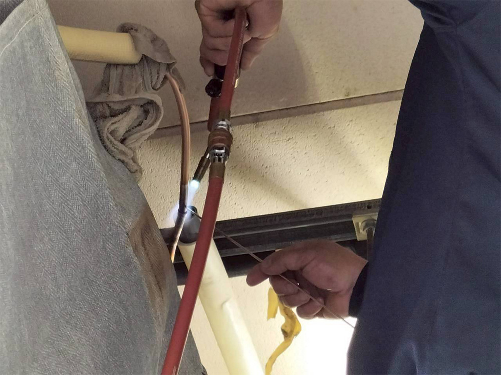 室内機側配管溶接