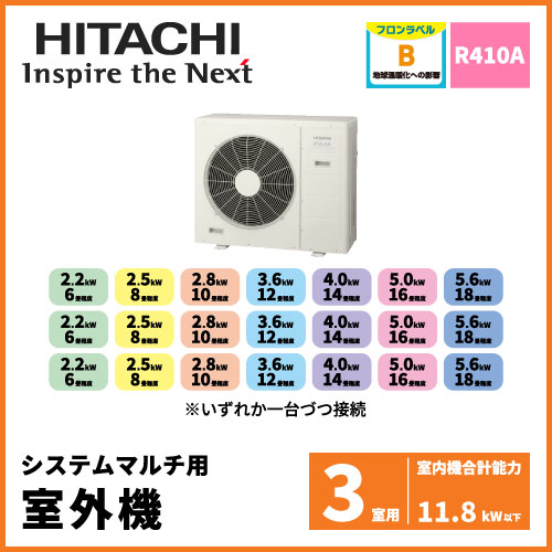 RAC-72M3SD 日立 マルチ用室外機【3室用 計11.8kWまで】 | 業務用エアコン交換・取り付けはお任せ！エアコン総本舗