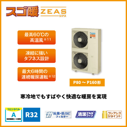 SDRUC160BBM ダイキン 業務用エアコン スゴ暖 ZEAS 天井カセット4方向