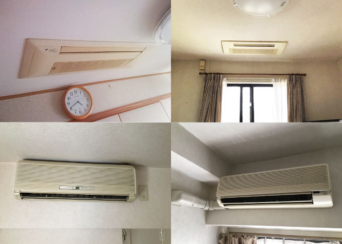 室内機の設置状況が分かる写真