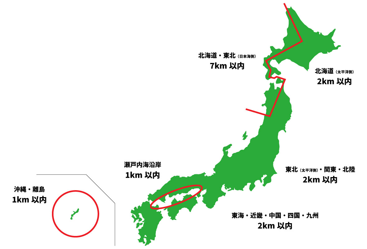 日本の塩害地域